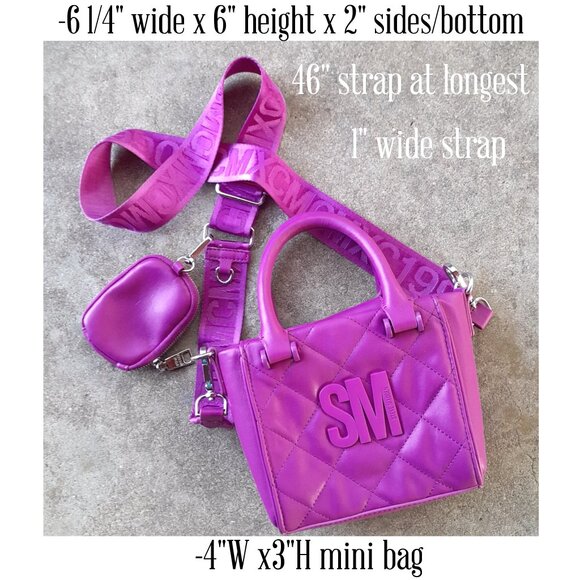 Steve Madden Rose Purple Viral TikTok BBABI Crossbody Mini Purse - Picture 10 of 10